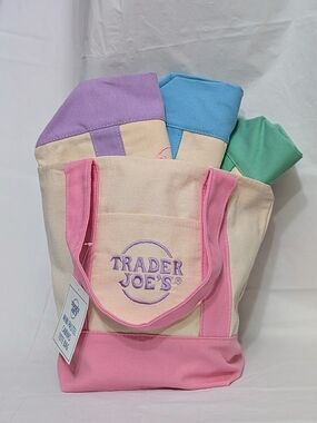 Trader Joe's Pastel Mini Totes - Set Of Four